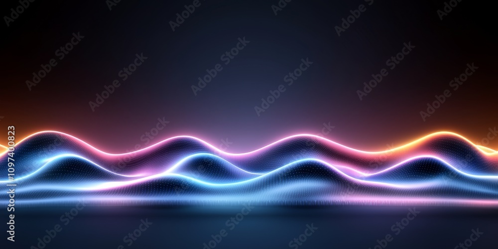 Aufkleber smooth flowing abstract gradient with glowing lights in soft colors against dark background