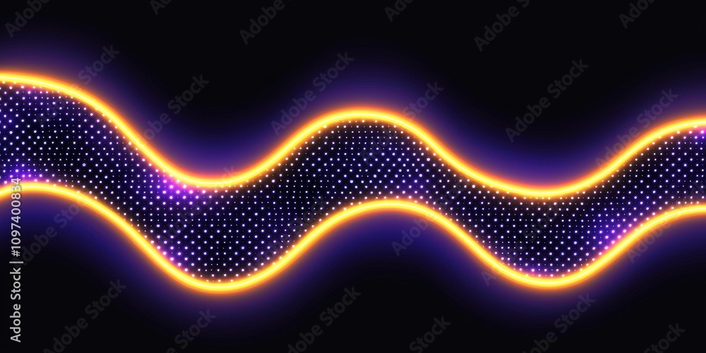 Aufkleber abstract smooth flowing gradient with glowing lights in vibrant colors on a dark background