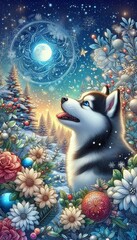 Obraz premium Husky im Winter