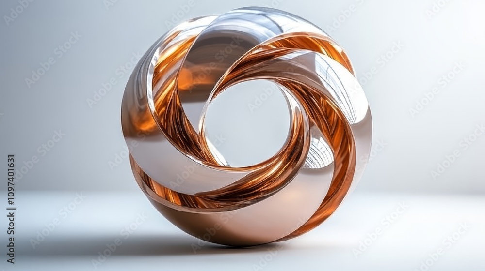 Poster metallic angular ball model with sharp edges and reflective surfaces, showcasing a modern geometric 