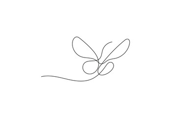 Continuous Line art of beautiful Butterfly drawing, vector design concept