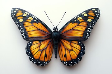 Obraz premium Detailed Image Of A Vibrant Orange Butterfly