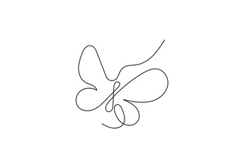 Continuous Line art of beautiful Butterfly drawing, vector design concept