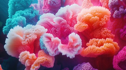 Obraz premium Abstract Colorful Coral Formations in Vibrant Hues