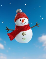 Fototapeta premium snowman in the snow
