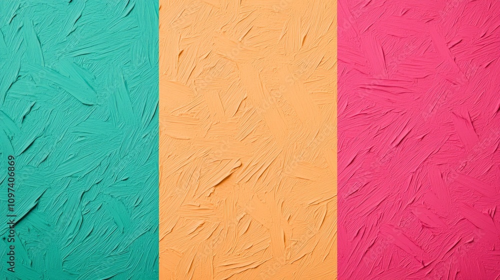 Poster abstract color palette: a vibrant three-toned abstract background showcasing a textured and painted 