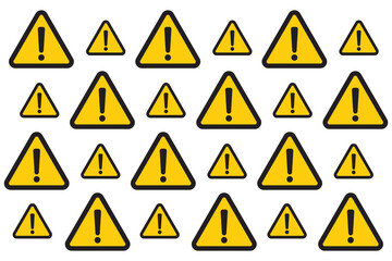 Background with repetitive pattern of danger warning sign in red & yellow for prints, website decoration and graphic resources.