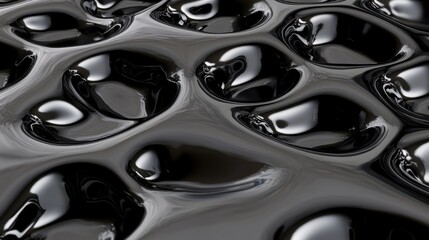 Abstract Black Liquid Surface Showing Smooth Curves