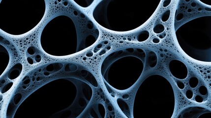 Abstract Blue Network Structure with Holes