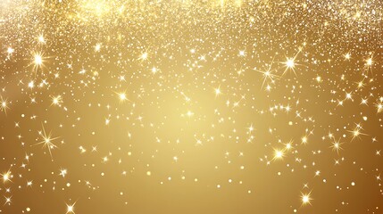 A luxurious gold background filled with sparkling particles, creating a glamorous and festive atmosphere, ideal for New Year's or Christmas designs