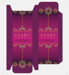 Vector Box packaging die cut template batik seamless pattern design