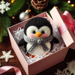 Niedlicher gestrickter Pinguin