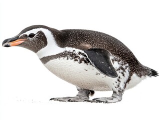 Fototapeta premium penguin standing on white background, showcasing its unique features