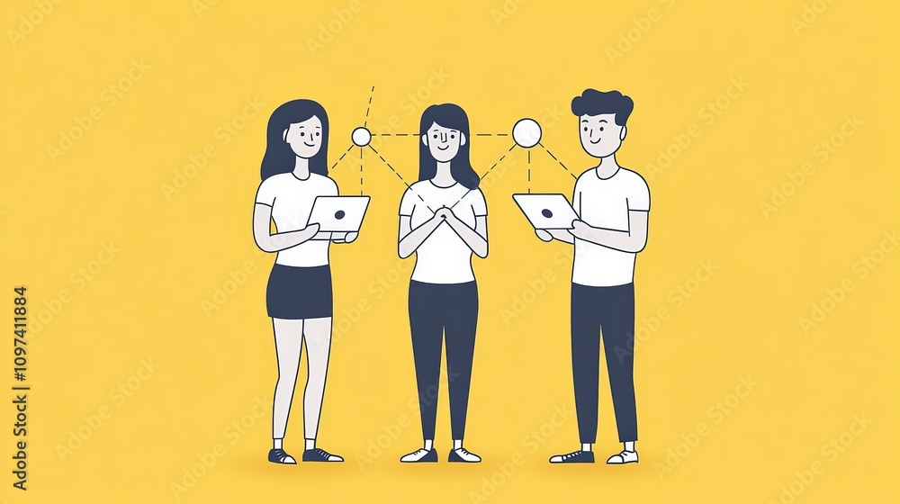 Poster minimalist flat vector of two professionals holding puzzle pieces symbolizing partnership teamwork a