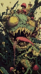 Fototapeta premium Surreal Forest Creature: A Dark Fantasy Painting