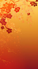 Elegant Floral Design with Cherry Blossoms on a Gradient Background for a Spring-Themed Artwork, Poster, or Card, Perfect for Celebrations and Events