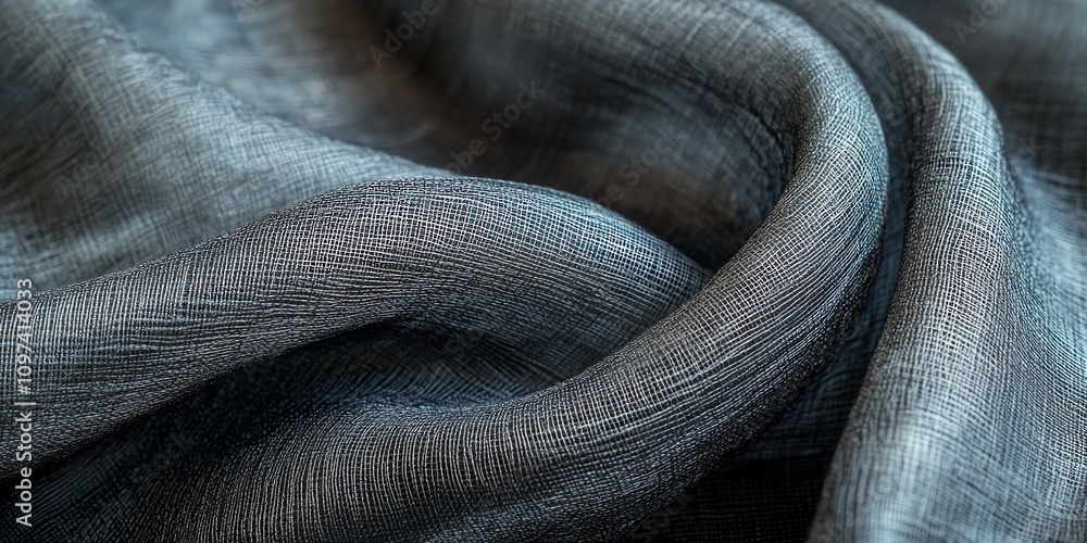 Poster A close-up of textured fabric showcasing intricate patterns and folds.