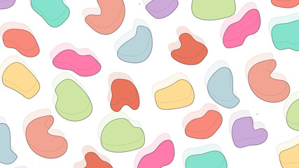 Abstract fluid shape colorful overlapping on white background.