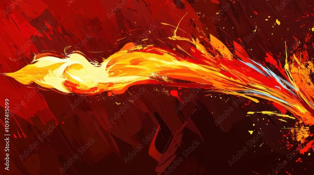Aufkleber vibrant abstract fire motion with dynamic swirls and bright colors creating an energetic visual impa