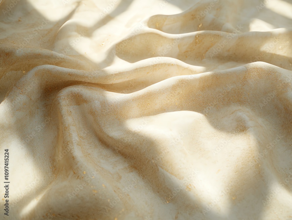 Poster A close-up of softly draped fabric with light and shadow play, creating an elegant texture.