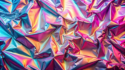 abstract metallic holographic shape on a pink foil background , wave, dynamic, colorful, curves, dark, futuristic, design