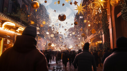 AI Generative New year celebration 2025,in the style of photorealistic