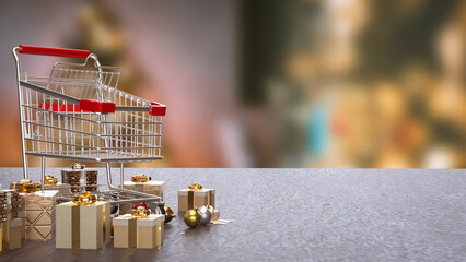 The Christmas decor Background for Holiday concept 3d rendering.