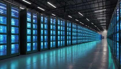 Fototapeta premium Digital Warehouse Grid