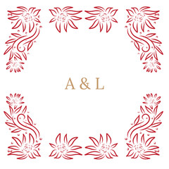 pattern illustration flower wedding invitation editable vektor