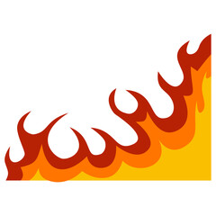 Fire Frame Border Icon in Trendy Cartoon Design. Vector Illustration