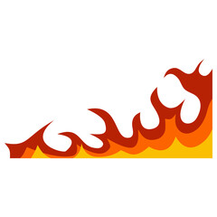 Fire Frame Border Icon in Trendy Cartoon Design. Vector Illustration