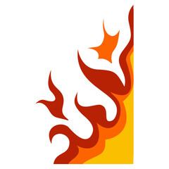 Fire Frame Border Icon in Trendy Cartoon Design. Vector Illustration