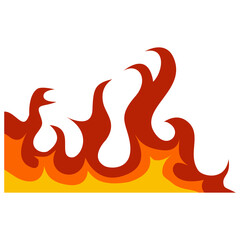 Fire Frame Border Icon in Trendy Cartoon Design. Vector Illustration