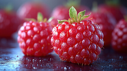 Juicy Raspberries Macro Shot Phone Background