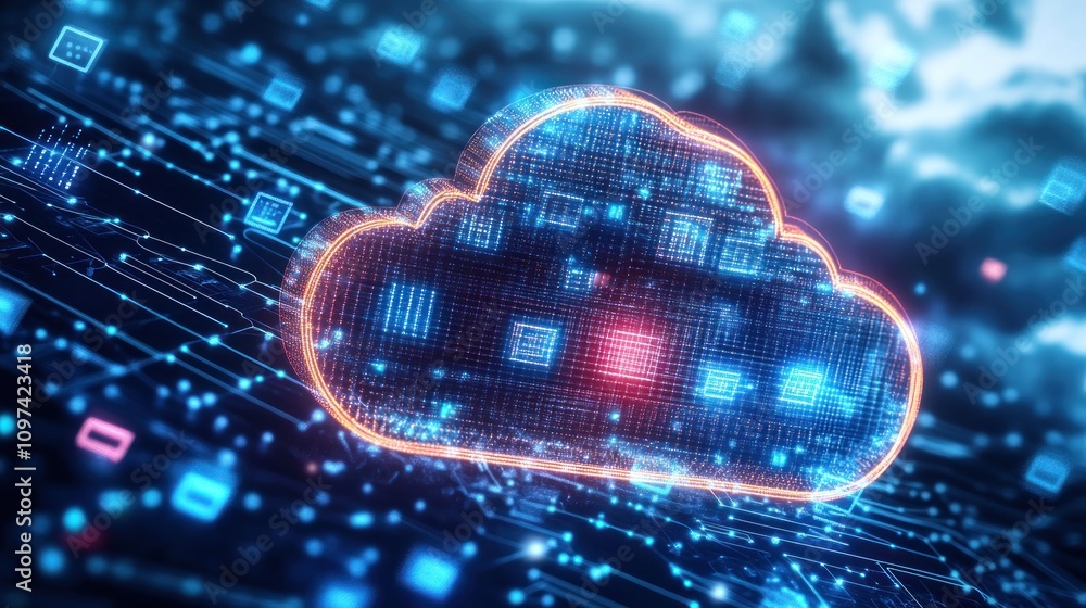 Poster Digital Cloud Computing Network Infrastructure Technology