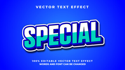 Obraz premium blue special editable vector text effect with bold 3d style