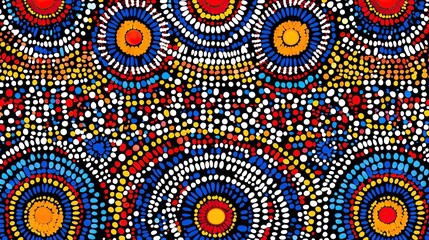 Fototapeta premium Abstract Colorful Dotted Pattern with Circular Motifs