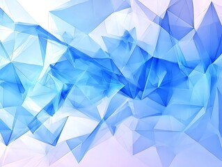Fototapeta premium Futuristic low-poly geometric abstract design with blue wireframe and glowing orange network connections