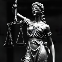 Obraz premium Lady Justice: Statue of Justice, Scales, Law, Legal, Court, Judgment