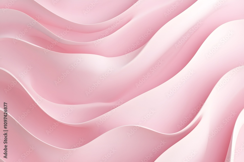 Aufkleber abstract wavy pink background with smooth curves and layers.