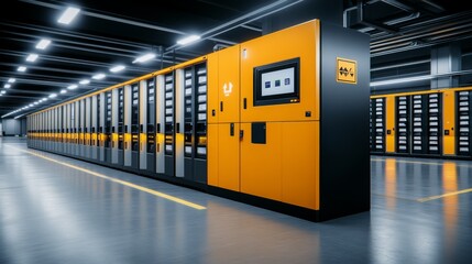 Modern locker system in public facility offers secure storage options for visitors
