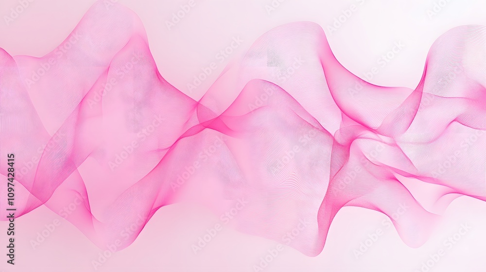 Aufkleber abstract pink waves creating a soft, flowing design for backgrounds or graphic elements.
