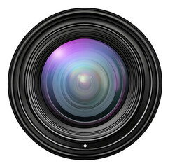 High-quality vector design of a circular camera lens isolated on transparent background