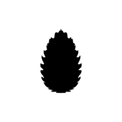Pinecone silouette icon, vector illustration in trendy style. Editable graphic resources for many purposes. 