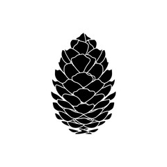 Obraz premium Pinecone black fill icon, vector illustration in trendy style. Editable graphic resources for many purposes. 