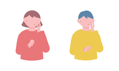 肌荒れしている人