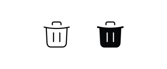 Trash Can Icon, garbage, clean Recycle bin icons button, vector, sign, symbol, logo, illustration, editable stroke, flat design style isolated on white linear pictogram