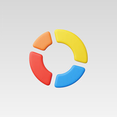 3d Realistic Circle diagram, Pie chart vector illustration