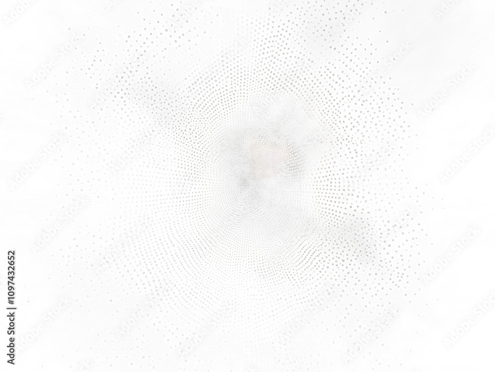 Poster Abstract glowing nebula with bright center and scattered particles.