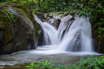 Mae wong waterfall in jungle at Doi Saket chiangmai Northern Thailand,South East Asia